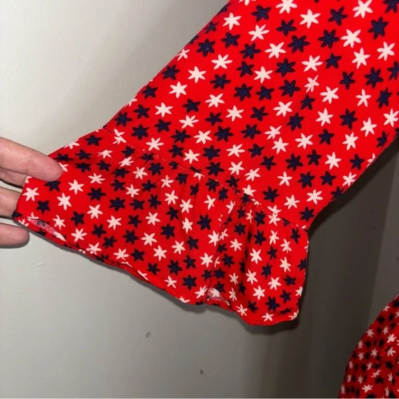 Boden red white & blue stars dress viscose POCKETS 3/4 sleeve shift size 8 8R - Picture 5 of 13